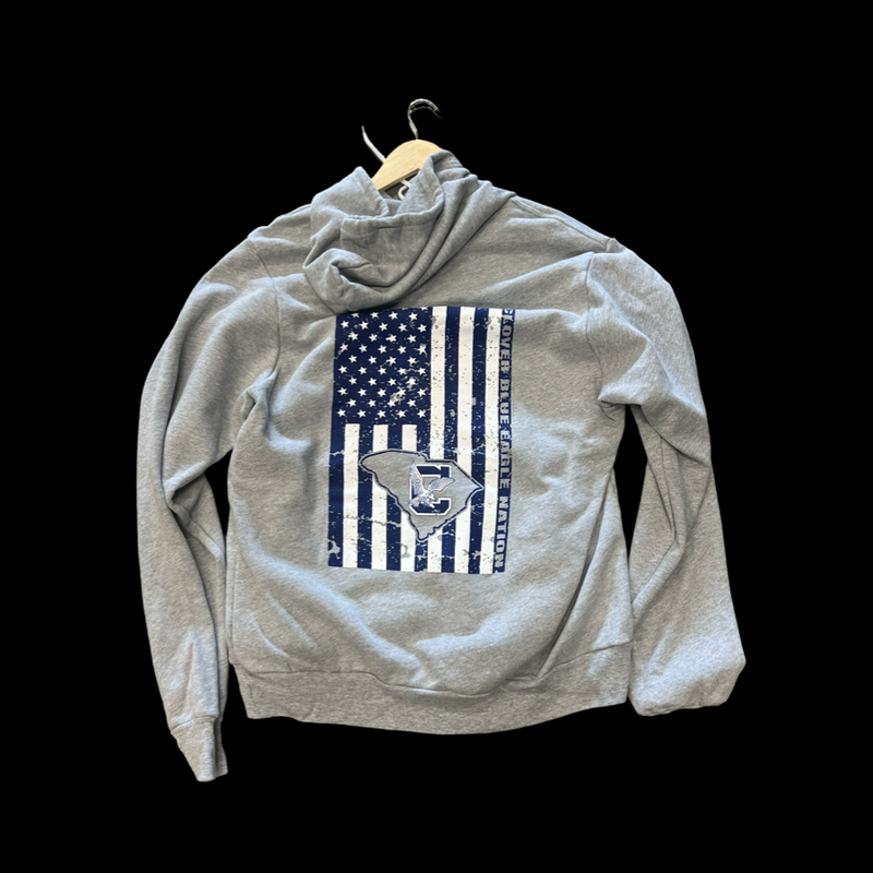 Clover Blue Eagles Nation 803 Special Edition Unisex Performance Distressed Flag Hoodie