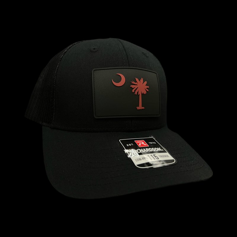 Richardson 115 Lowpro Black Garnet Palmetto Moon Carolina Performance Trucker Hat