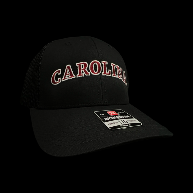 Richardson 115 Lowpro Carolina Black Trucker Hat