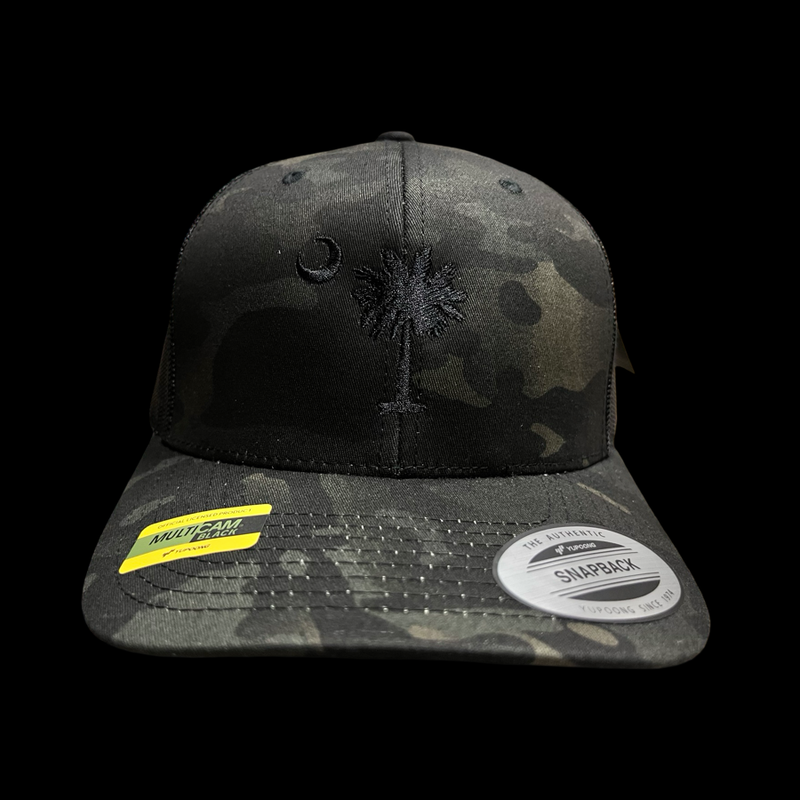 Yupoong 1776 Black Camo Trucker Hat