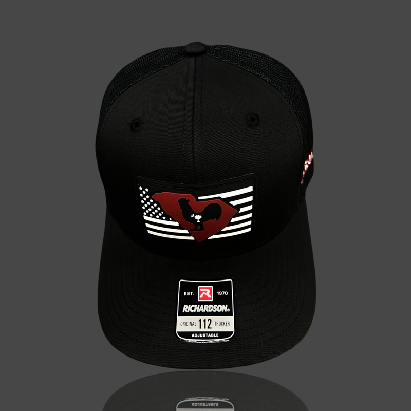 Richardson 112 Snap Hometown Rooster Black Performance Trucker Hat