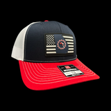 Richardson 112 Hometown Georgia Baseball Red Navy Performance Trucker Hat