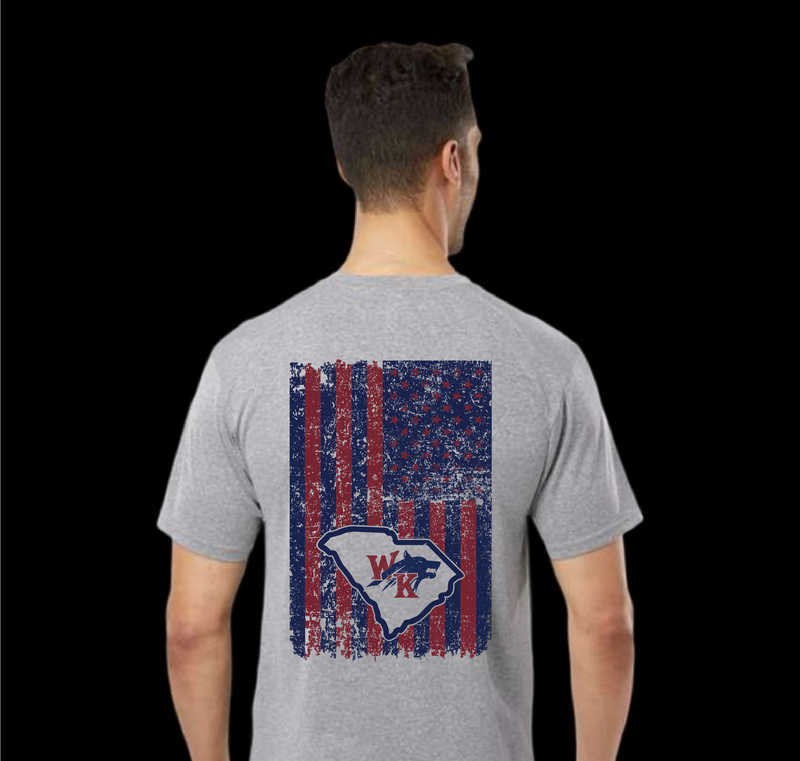 T-Wolves 803 Special Edition Unisex Performance Distressed Flag Tee - White Knoll Youth Football and Cheer Fundraiser