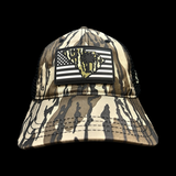 803 Richardson Bottomland Camo Performance PVC Patch Relaxed Trucker Hat