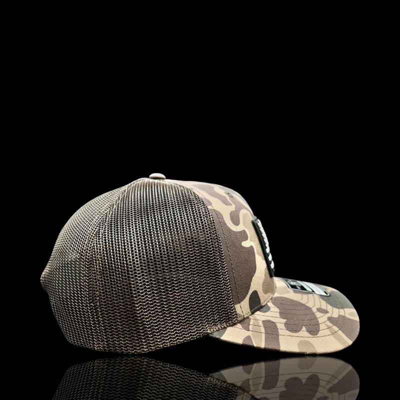 803 Richardson Bark Brown Duck Camo VBW Performance PVC Patch Trucker