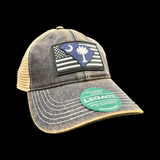 Legacy Navy Khaki Peformance PVC Relaxed Trucker Hat