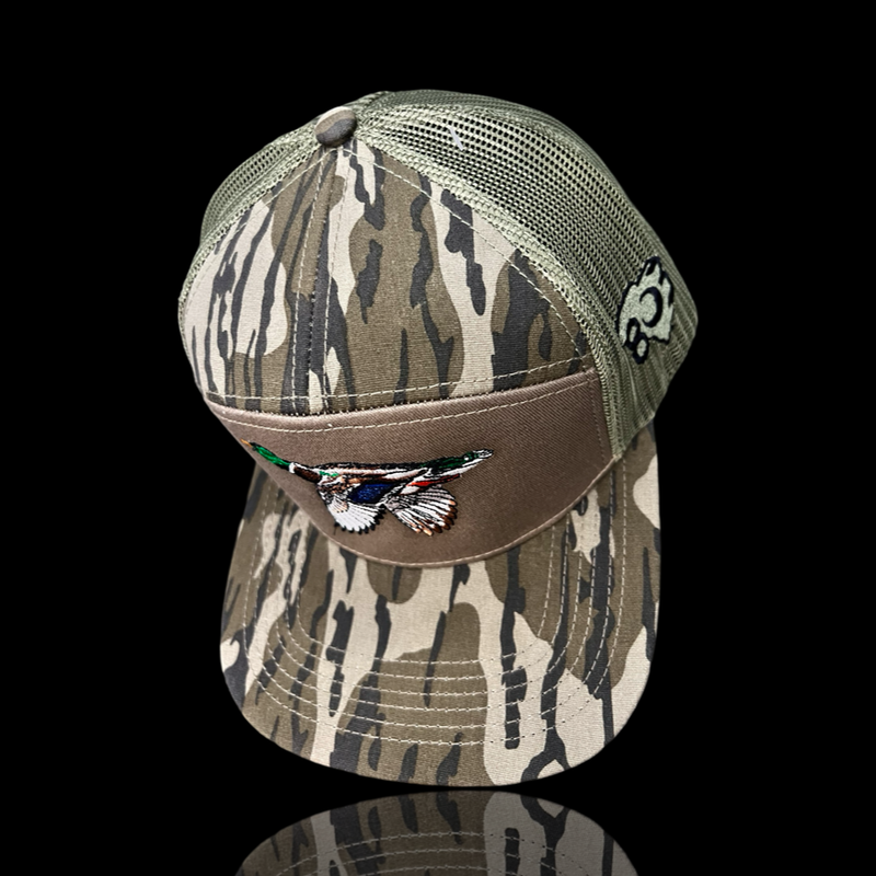 803 Lost Duck Bottomland 7 Panel Flat Bill Camo Hat