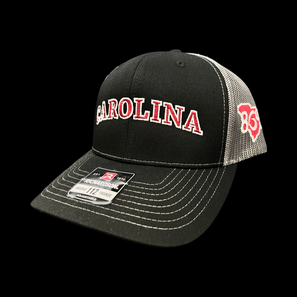 864 Richardson 112 Snapback Carolina Black Steel Trucker Hat