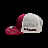 Richardson Garnet White Palmetto Moon Black Performance PVC Patch Trucker Hat