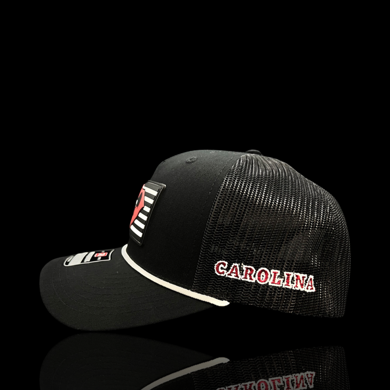 Richardson Carolina Hometown Rooster Black Performance PVC Rope Trucker Hat