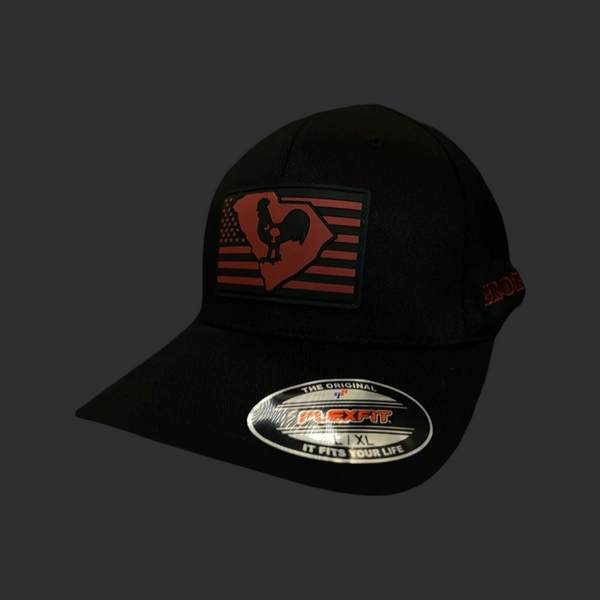 Flexfit 6277 Fitted Hometown Rooster Black Performance Hat