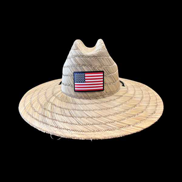 Old Glory PVC Patch Straw Hat