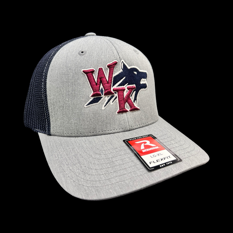 PRE-SALE: Richardson Heather Black 3D Fitted Trucker Hat - White Knoll Youth Football and Cheer Fundraiser