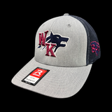 PRE-SALE: Richardson Heather Black 3D Fitted Trucker Hat - White Knoll Youth Football and Cheer Fundraiser