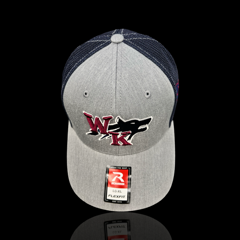 PRE-SALE: Richardson Heather Black 3D Fitted Trucker Hat - White Knoll Youth Football and Cheer Fundraiser