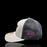 PRE-SALE: Richardson Heather Black 3D Fitted Trucker Hat - White Knoll Youth Football and Cheer Fundraiser