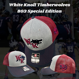 White Knoll Timberwolves 803 Special Edition Navy Heather Maroon Trucker Hat