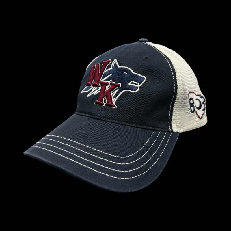 White Knoll Timberwolves 803 Special Edition 3D Navy White Relaxed Trucker Hat