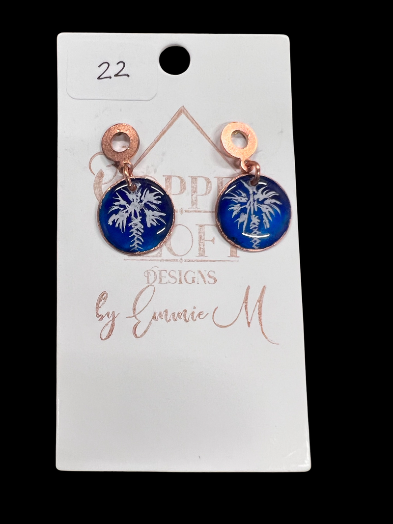 Palmetto Moon Copper Resin Earrings