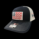 803 Richardson Navy White Embroidered Fish Patch Trucker Hat