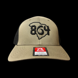 864 Richardson Flex Loden Black Fitted Mesh Trucker Hat