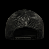 864 Yupoong Black Camo Trucker