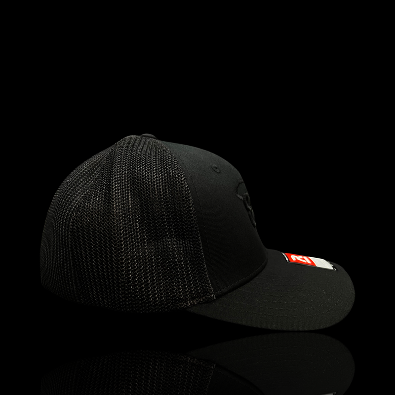 803 Richardson Blackout Fitted Mesh Flexfit Trucker Hat