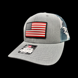 803 Richardson Old Glory RWB Performance PVC Patch with Stars and Stripes Mesh Trucker Hat