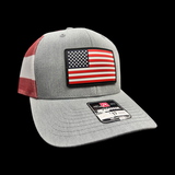 803 Richardson Old Glory RWB Performance PVC Patch with Stars and Stripes Mesh Trucker Hat