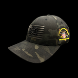 803 America Flexfit Black Camo Fitted Cotton Military Hat