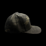 803 America Flexfit Black Camo Fitted Cotton Military Hat