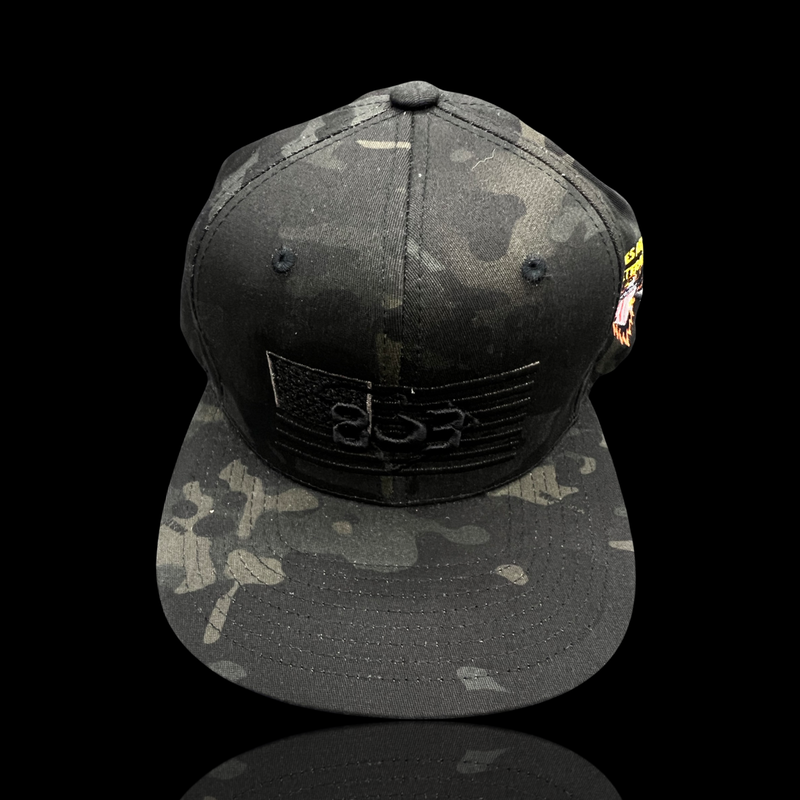 803 America Black Camo Military Appreciation Flatbill Hat