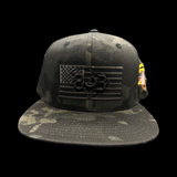 803 America Black Camo Military Appreciation Flatbill Hat