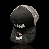 Richardson Lake Murray Peformance PVC Patch Black Steel Trucker Hat