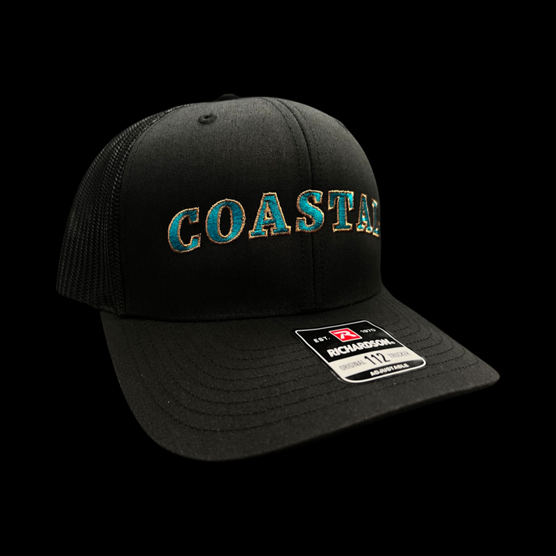 843 Richardson Coastal Midnight Black Trucker Hat