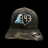 843 Lowcountry Flexfit Black Camo Cotton Hat