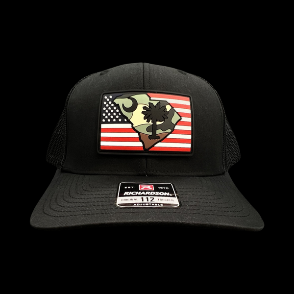 Richardson Performance PVC Old Glory Camo Patch Trucker Hat