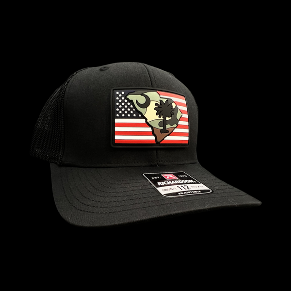 Richardson Performance PVC Old Glory Camo Patch Trucker Hat