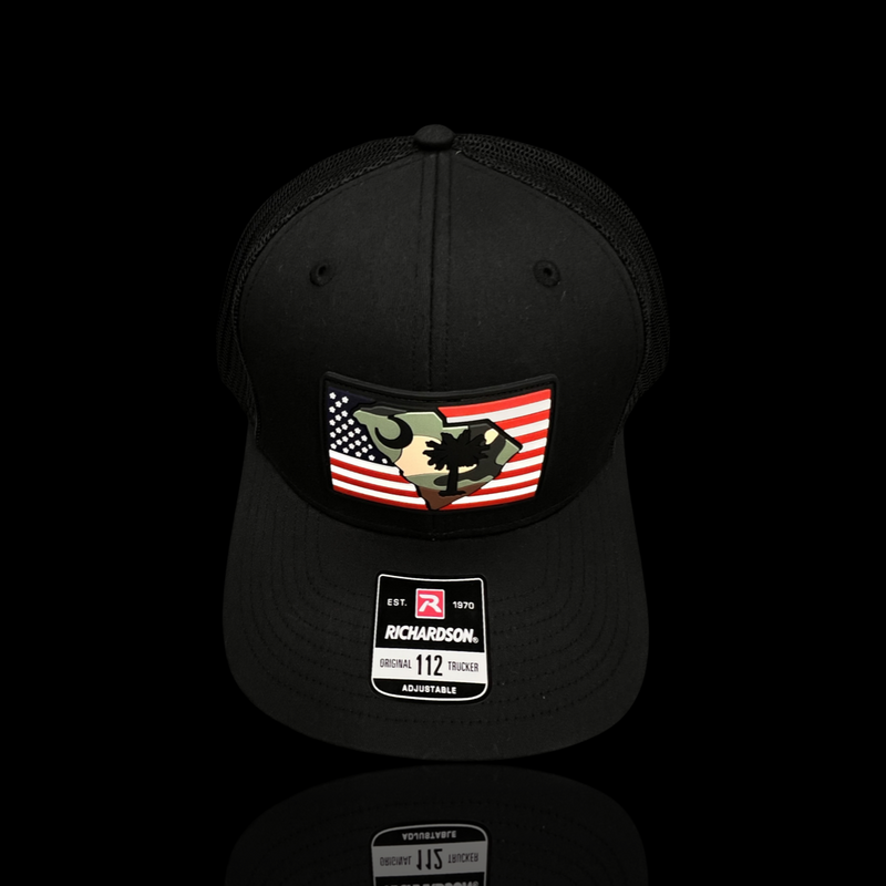 Richardson Performance PVC Old Glory Camo Patch Trucker Hat