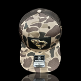 803 Richardson Performance Bark Brown Duck Camo Black PVC Patch Trucker Hat