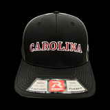 803 Richardson 172 Fitted Carolina R-Active Black Steel Flexfit Hat