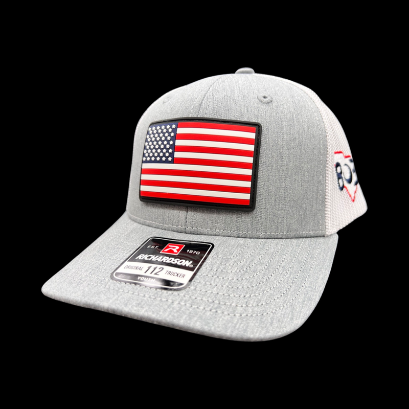 Richardson Youth Old Glory RWB Performance PVC Patch Trucker Hat