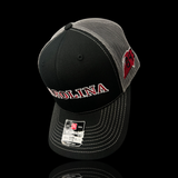 843 Richardson 112 Snapback Carolina Black Steel Trucker Hat