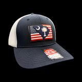 803 Richardson Navy Performance PVC Patch Fitted Trucker Hat