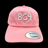 Yupoong 864 Pink Adjustable Relaxed Fit Cleanup Hat