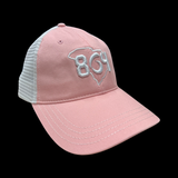 864 Richardson Pink White Adjustable Relaxed Fit Trucker Hat