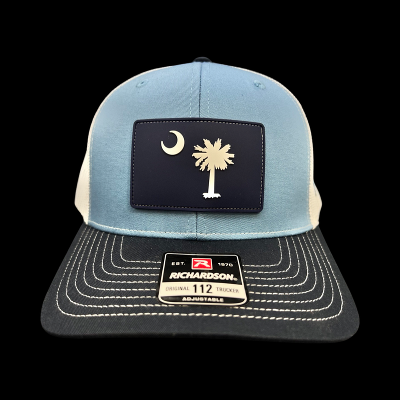 803 Richardson Navy Light Blue White Performance PVC Patch 803 Trucker Hat