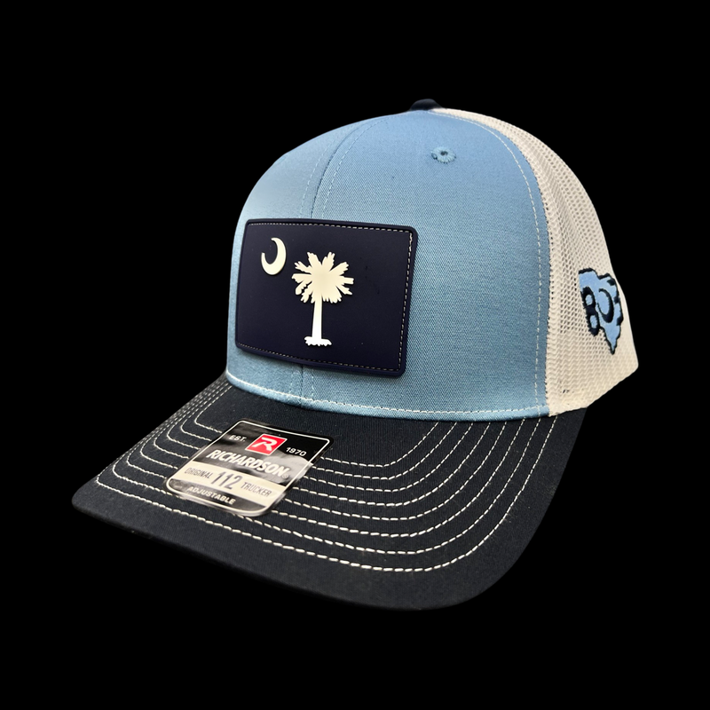 803 Richardson Navy Light Blue White Performance PVC Patch 803 Trucker Hat