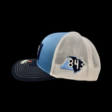 843 Richardson Navy Light Blue White Performance PVC Patch Trucker Hat