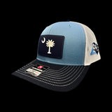 843 Richardson Navy Light Blue White Performance PVC Patch Trucker Hat